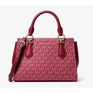 New Michael Kors Marilyn Small Signature Logo Messenger Bag Cherry Multi